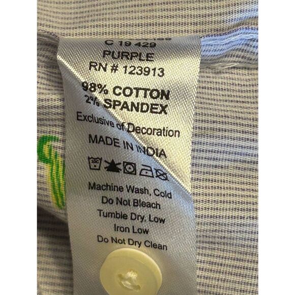 Jachs Mens Purple White Stripe Short Sleeve Pockets Button Up Size XXL (5091) NW - Picture 6 of 7